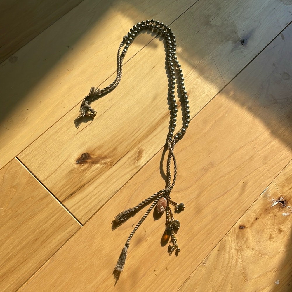 Chan Luu black pearl long necklace